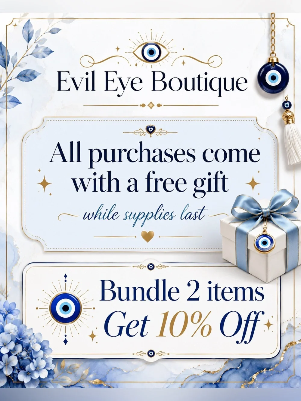 🧿Men’s Brown Tiger’s Eye Bracelet with Blue Evil Eye Bead🧿